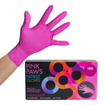 Framar Pink Paws Powder Free Nitrile Gloves Large